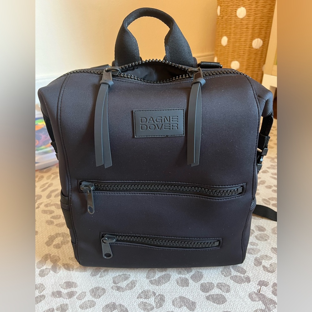 Dagne Dover - black medium indi neoprene diaper backpack with all accessories